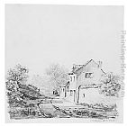 Mcguire Canvas Paintings - Village Landscape (from McGuire Scrapbook)